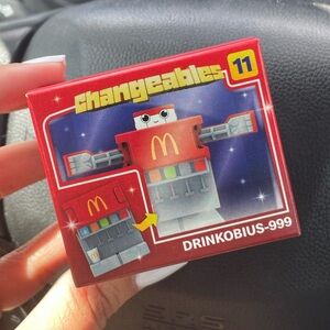 McDonald's Changeables Drinkobius-999 Red and Gray Toy
